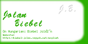 jolan biebel business card